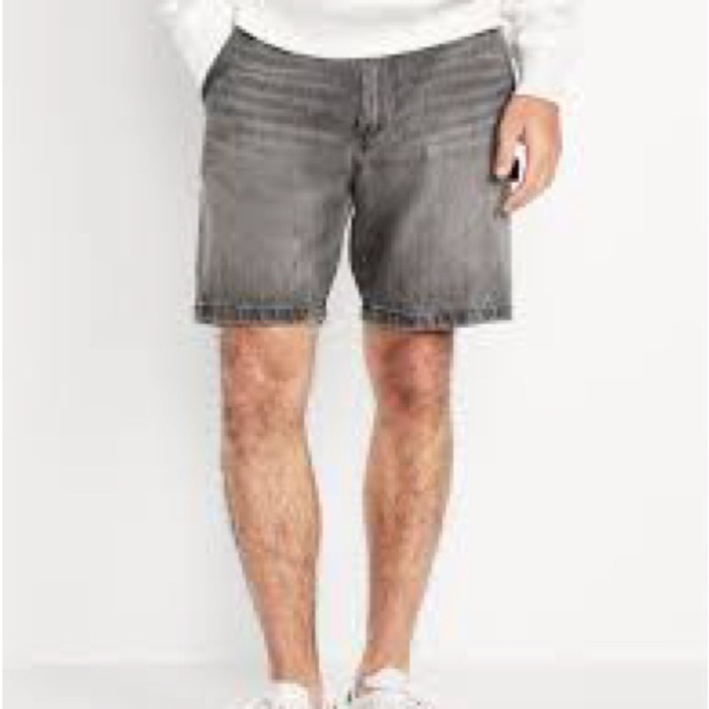 Old Navy Gray Denim Carpenter Shorts 9" Inseam Men's Size 36 Utility Workwear
